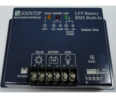 PC01-F-10 12V10A鋰鐵電池太陽能充放電控制器