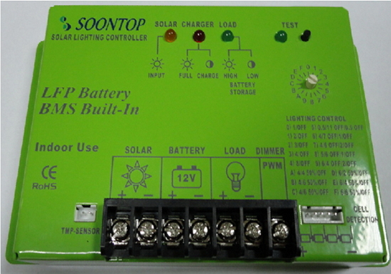 LC01-F-12-8  12V 8A  LiFePO4 battery Solar LED street light charge controller